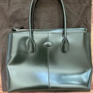 Vintage Tod's Dark Green Leather Handbag